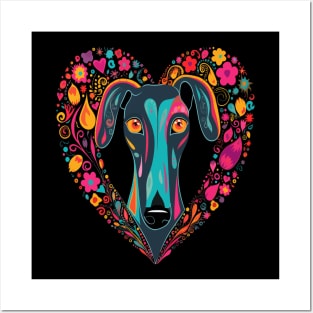 Greyhound Valentine Day Posters and Art